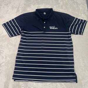FJ FootJoy Golf Polo Shirt Mens XL Large Team Vodka Striped‎ Short Sleeve